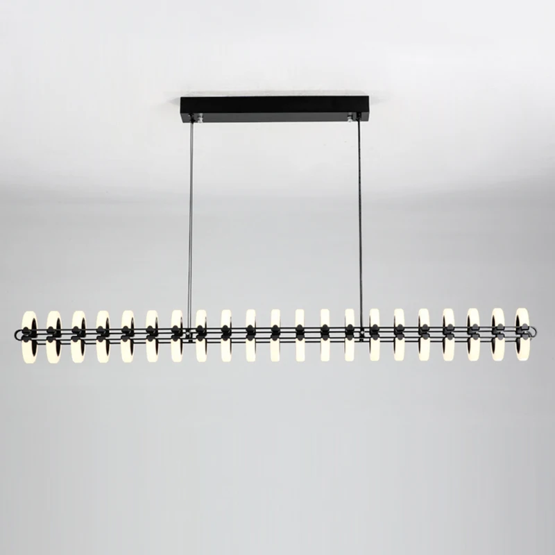 

Modern Home Circular Led Living Room Pendant Light Nordic Minimalist Long Bar Restaurant Light, Indoor Lighting Decoration Light