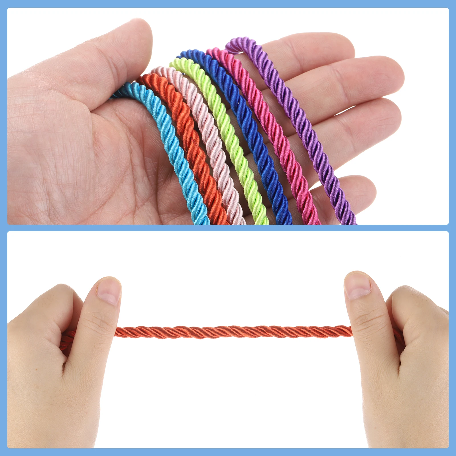 Uxcell-cable trenzado de 3mm y 11 yardas, cuerda trenzada de 3 capas, hilo brillante para manualidades, bolsa de regalo, cortina, decoración navideña