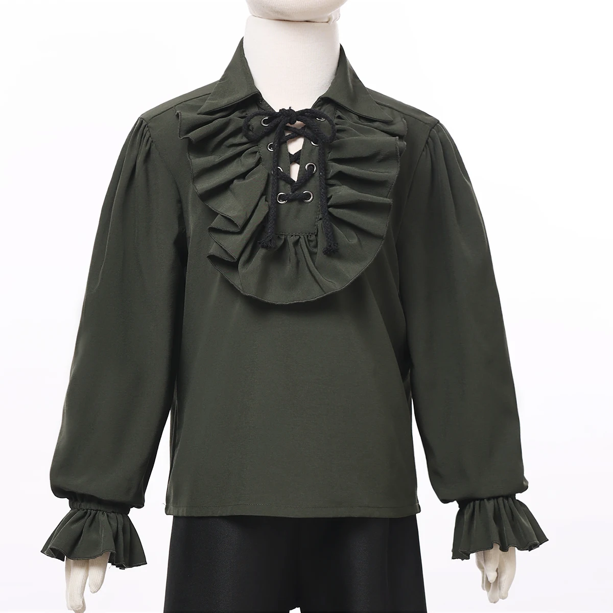 Средневековая пиратская рубашка для детей 2-16 лет, винтажные рубашки с оборками и воротником в стиле принца, колониальные рубашки эпохи Возрождения