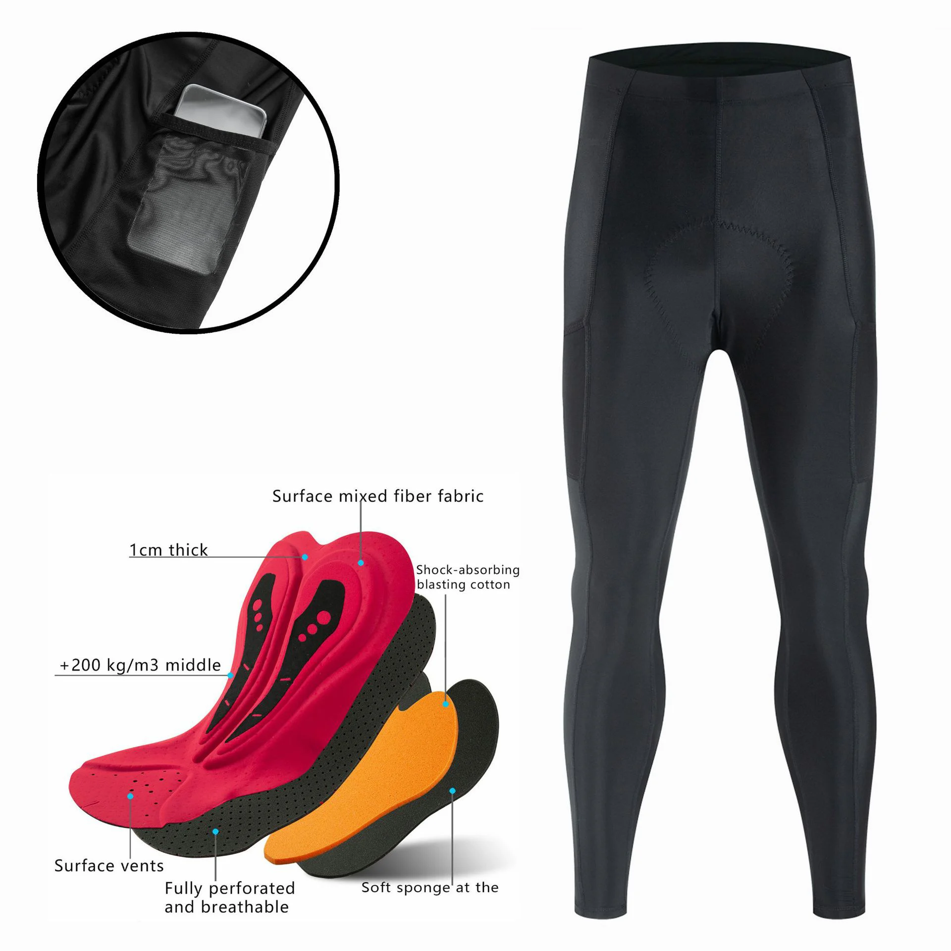 Pocket Cycling Pants Quick Drying Men's Cycling Clothing Breathable Pants Man Comfortable Cycling Pants Waterproof Pants