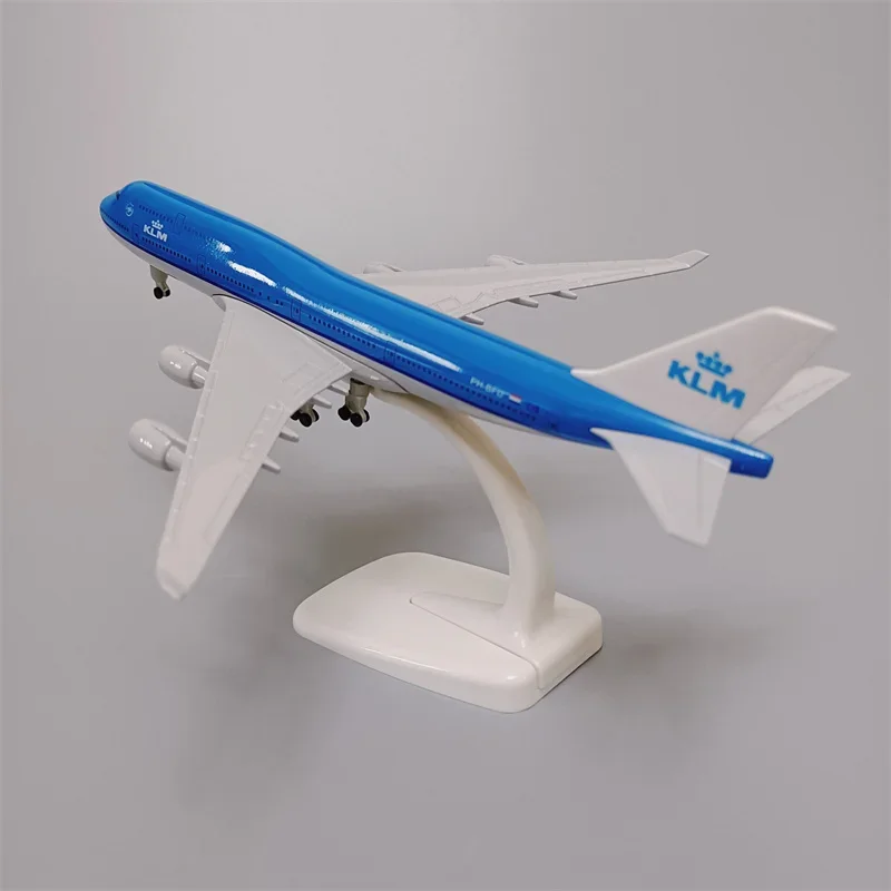 20cm Model Airplane Netherlands KLM B747 Airlines Boeing 747 Airways Metal Alloy Plane Model Aircraft w Wheels Landing gears