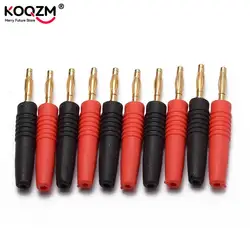 2pcs 4mm Plugs Gold Plated Musical Speaker Cable Wire Pin Banana Plug Connectors Red+Black