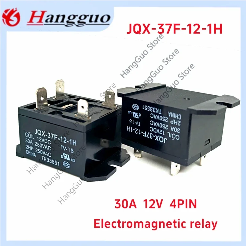 1-5PCS/Lot Original  HF37F JQX-37F-12-1H   30A 12V  4-pin One Group  Normally Open Air Conditioning Relay