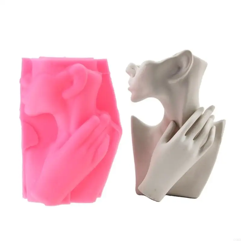 

CORD Half-body Human Body Flower Pot Silicone Mold Epoxy Resin Casting Mold Succulent Vase Cement Mold Plants Holder Mold