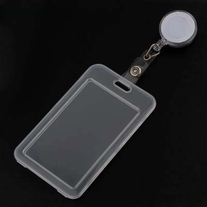 5Color Transparent Card Cover Women Men Student Bus Card Retractable Pull Badge Holder Business Credit Cards Bank ID Card