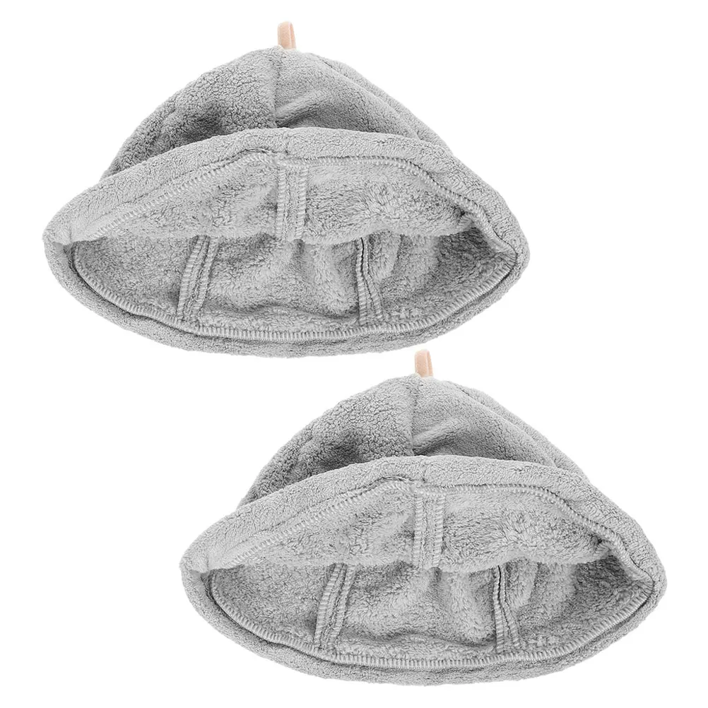 

2Pcs Absorbent Hair Turban Quick Drying Bath Hat Soft Sauna Cap Reusable Shower Wrap Home Spa Bathroom Accessory