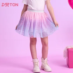 DXTON New Summer Girls Tulle Skirts Mermaid Children Princess Mini Skirt Gradient Mesh Kids Dancing Skirt Party Costume 3-10Yrs