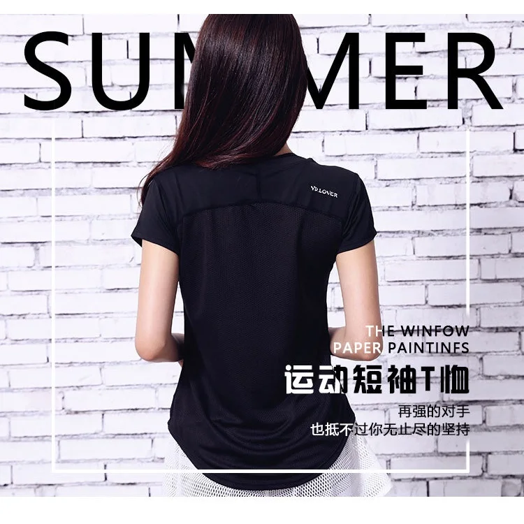 Ladies Sportswear Sports T-Shirt Women Running Clothes Fitness Yoga Quick-Drying Round Neck Short-Sleeved