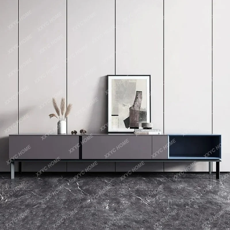 NQ52 Great discounts  minimalist TV cabinet  modern simple Hong Kong-style light luxury high-footed cabinet narrow