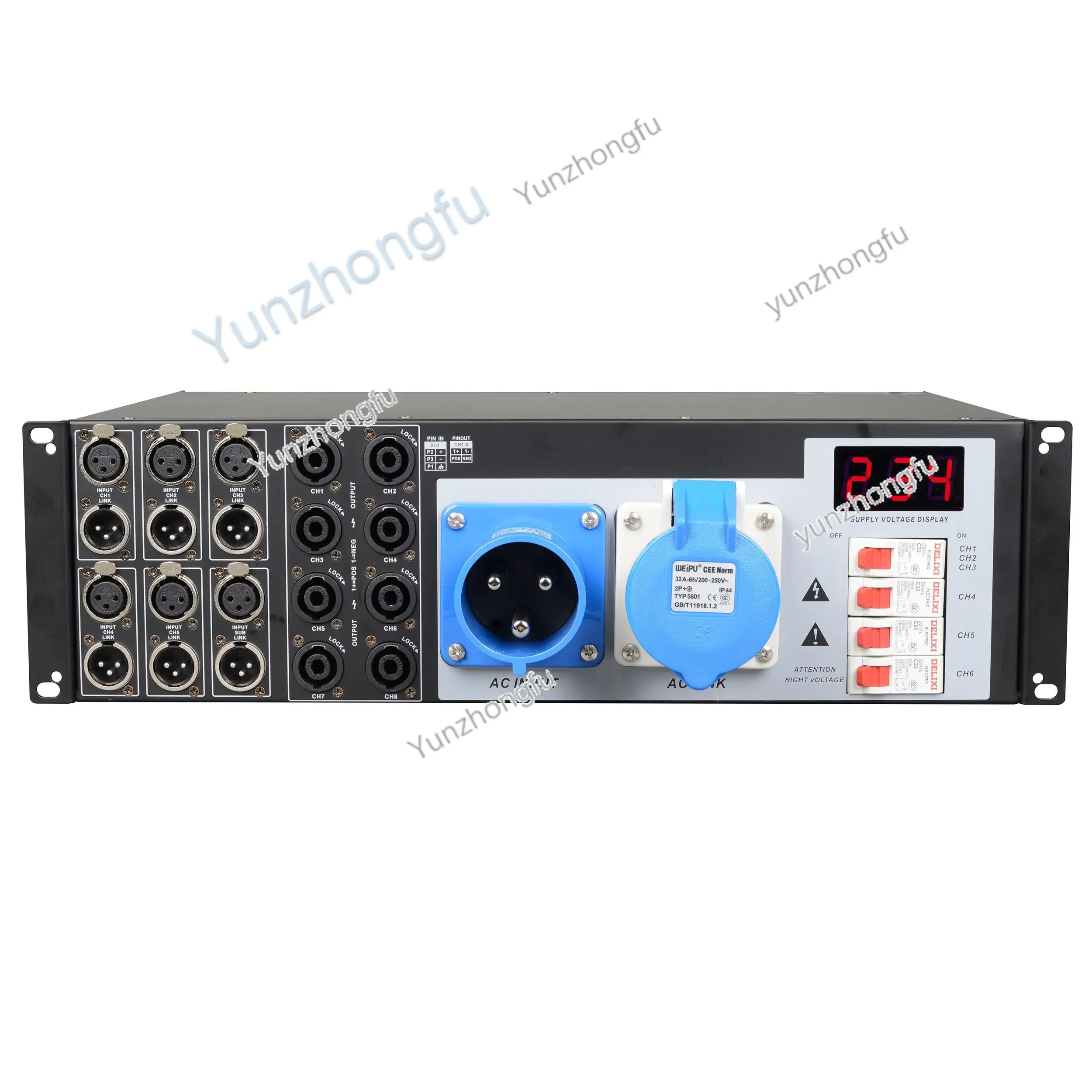 LAS5+1 signal and power distributor  supply    box for lighting  sound