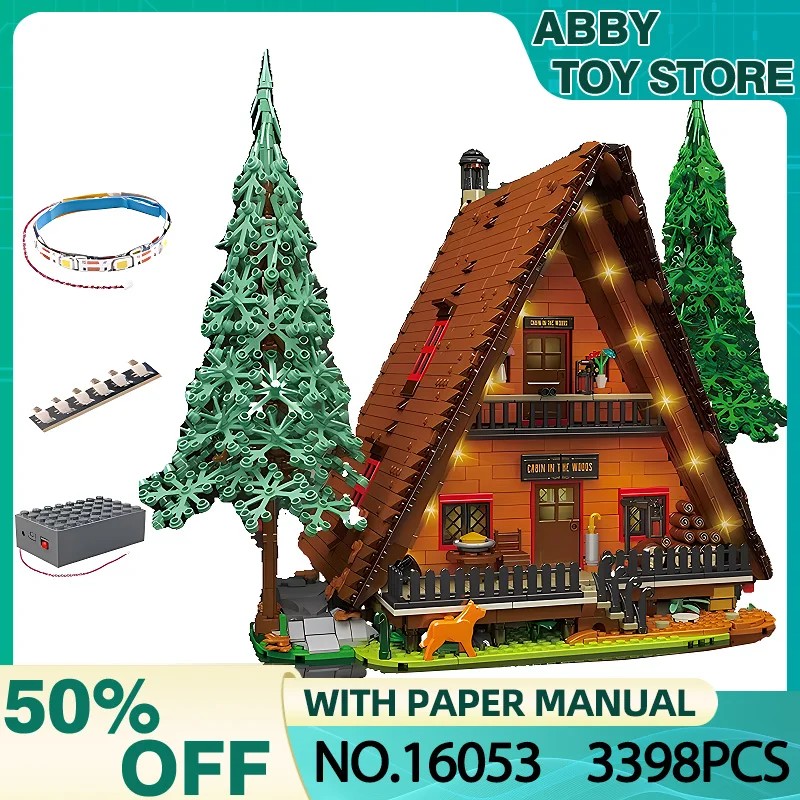 MOULD KING 16053 MOC The Wood Cabin Model Building Blocks Natural Forest View Puzzle Educatioal Toys Christmas Gift For Kids