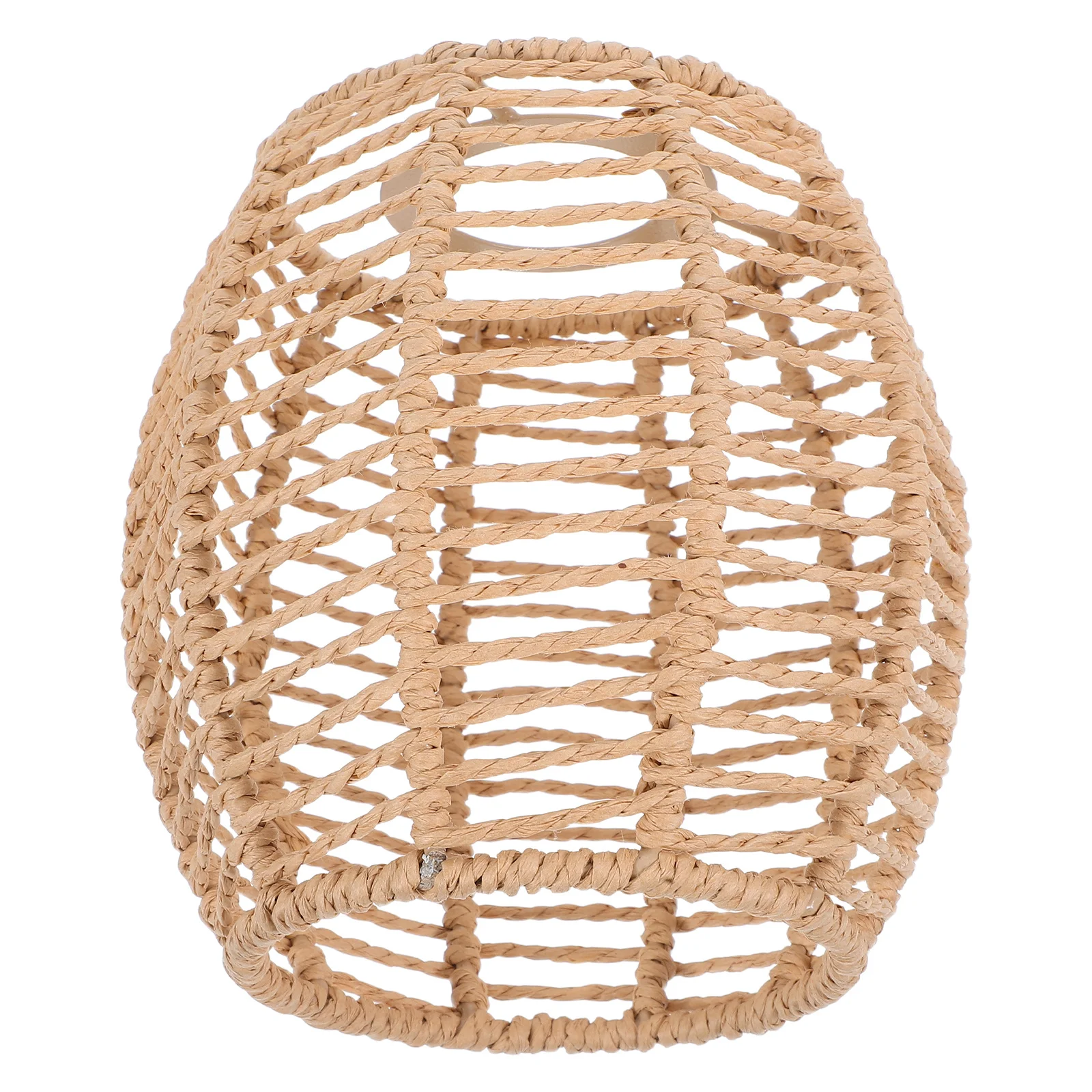 

Retro Woven Lamp Shade Handwoven Paper Rope Boho Hanging Lampshade For E27 Bulb Vintage Ceiling Light Fixture Soft