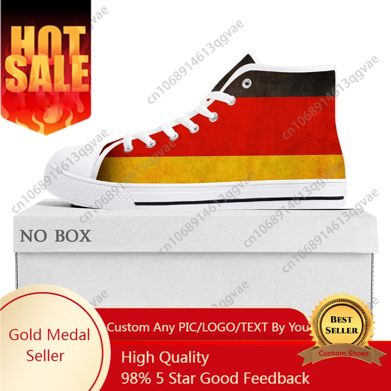 

German Flag High Top High Quality Sneakers Mens Womens Teenager Canvas Sneaker Germany Casual Couple Shoes Custom Shoe