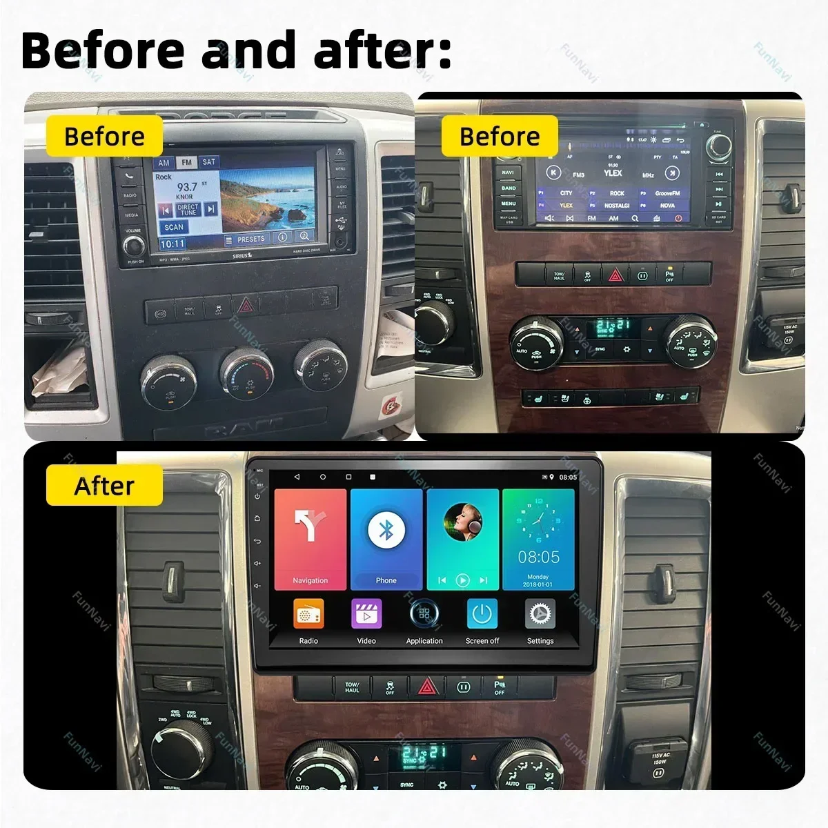 Android Multimedia for Dodge Ram 1500 2500 Pickup 2008 - 2012 Car Radio 2 Din Stereo Carplay GPS Navigation Head Unit Autoradio