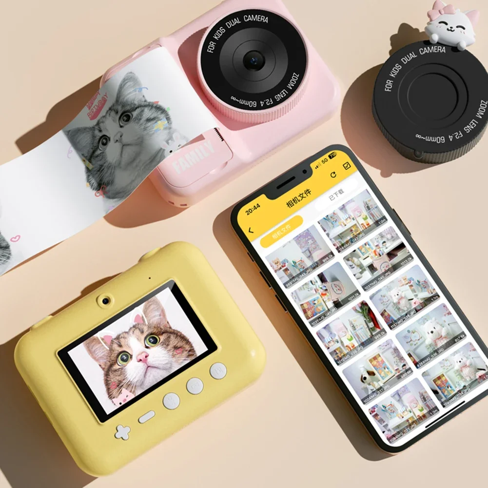 Instant Print Camera 3.0 Inch HD Screen Child Camera Toys 48MP Instant Photo Printing Camera Thermal Paper Printer Kids Gift