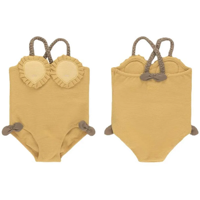 2023 New DO Baby Girl Cute Fruit Strap One Pieces costume da bagno protezione solare a maniche lunghe per bambini due pezzi costumi da bagno da spiaggia per ragazze