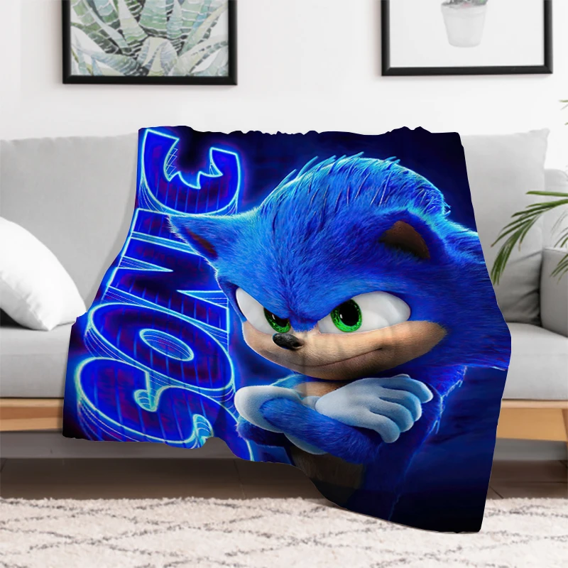 

S-Sonic H-Hedgehog Blanket Cartoon Game Fleece Blankets for Bed Furry Plush Plaid on the Sofa Microfiber Bedding Bedspread Throw