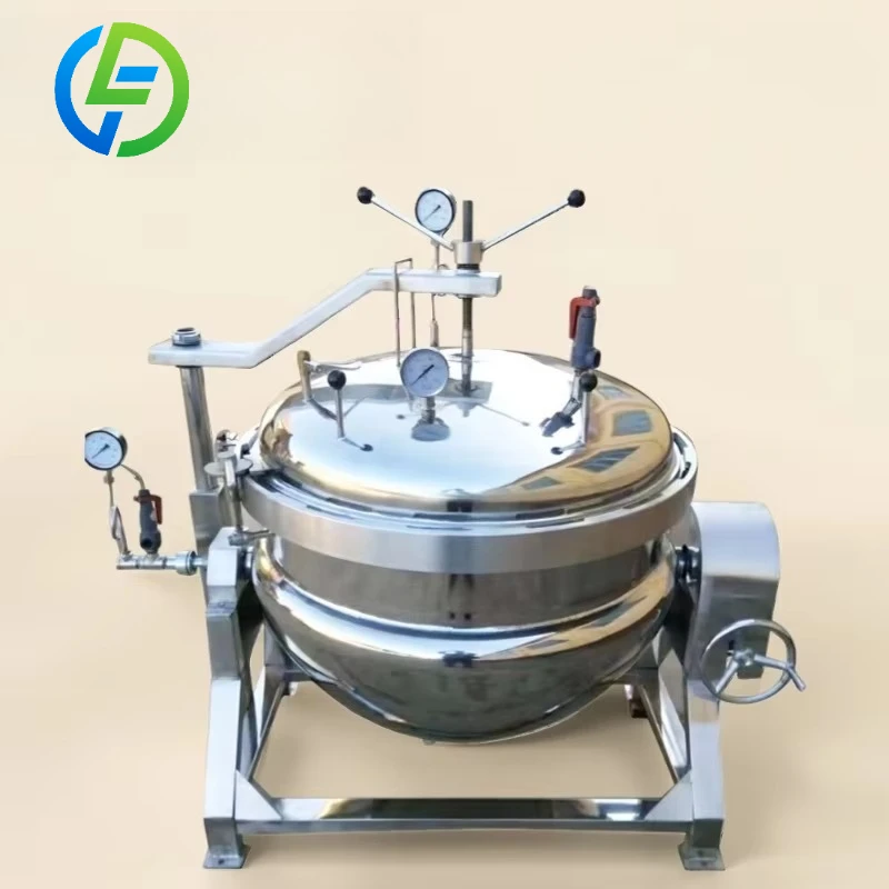 Customize Cookware Mixer Industrial Automatic Vacuum Sugar Boiling High Pressure Heating Bottom Stirring Pot High Pressure