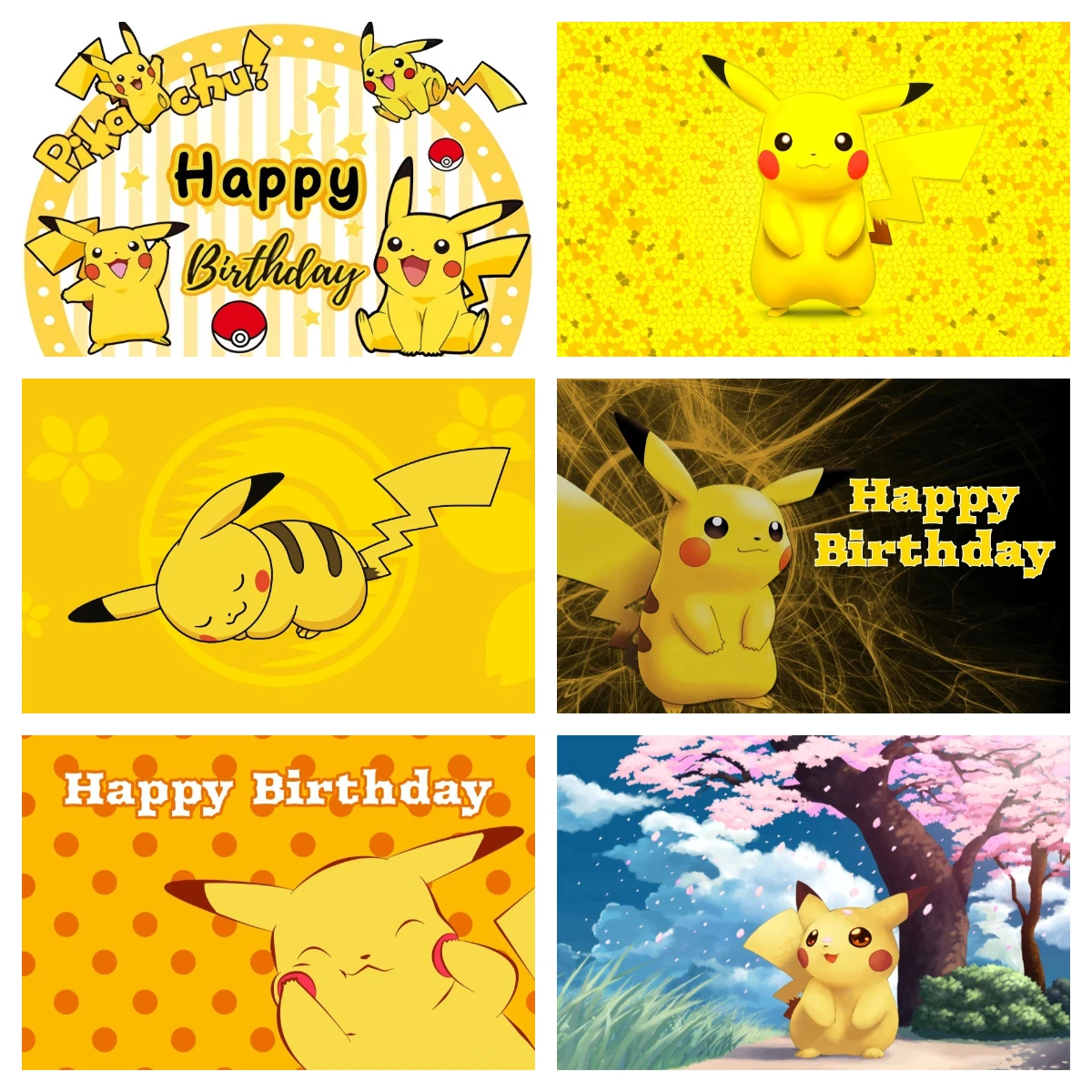 

Pikachu Pokemon Photo Backdrop Photography For Background Baby Shower Kids Birthday Party Decor Supplies Props Banner Decoration