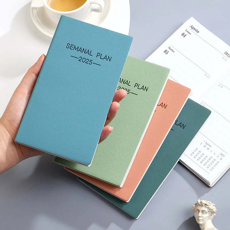 Portable 2025 A6 A7 Agenda Book Simple Mini Morandi Color Notebook Daily Weekly Monthly Planner Notebook To Do List Notepad