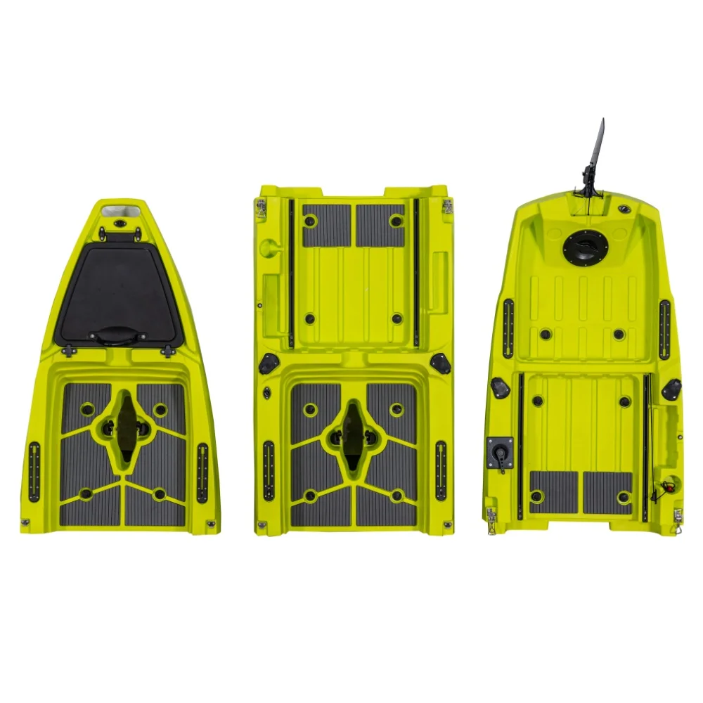 LSF Outdoors New 3-Section Tandem Modular Pedal Foldable Kayak Hull Design HDPE For Surfing And Lake Touring 2-Person Capacity