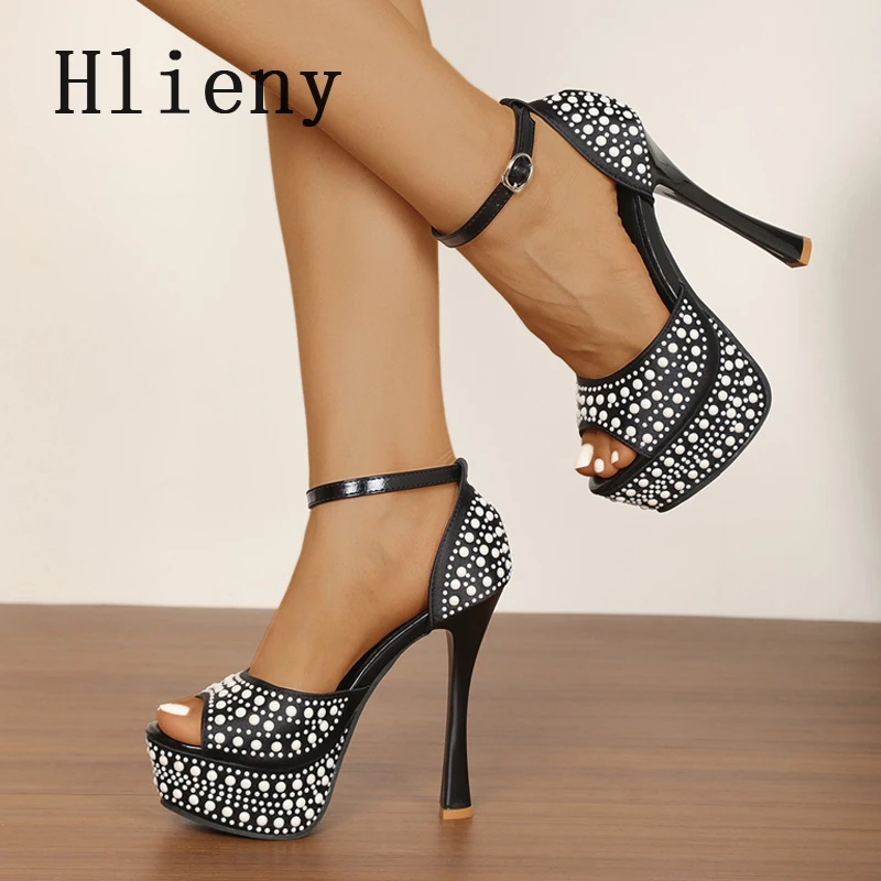

Hlieny Fashion Street Style Nightclub Platform Women Sandals Buckle Strap High Heels Summer Sexy Party Stripper Prom Shoes