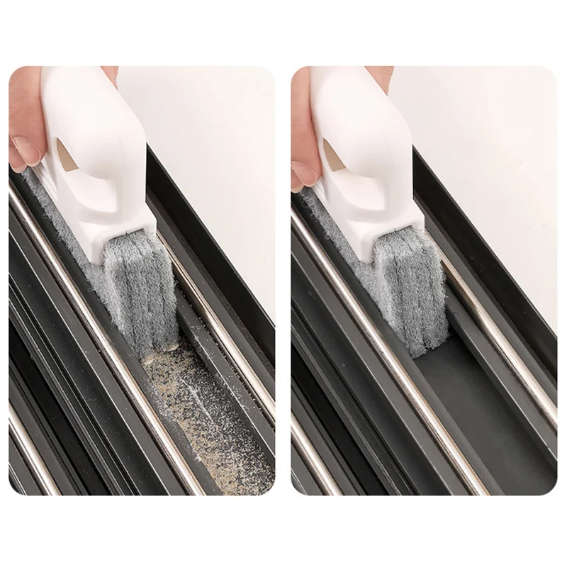 Strumento per la pulizia delle scanalature 2 in 1 panno per la pulizia delle scanalature delle finestre creativo spazzola per la pulizia delle finestre spazzola per la pulizia delle scanalature delle finestre