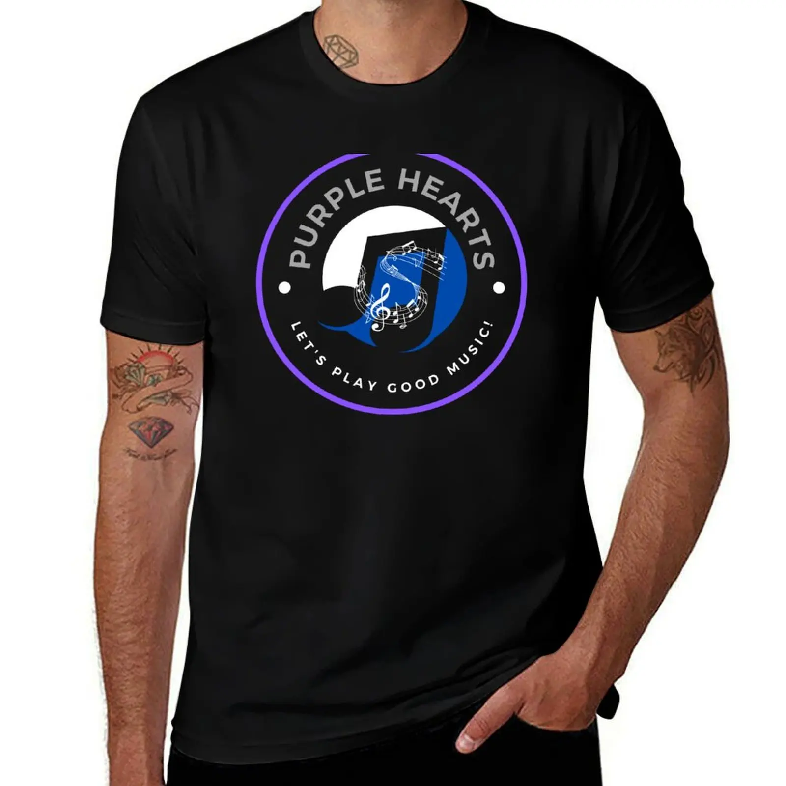 

PURPLE HEARTS Let's play good music T-Shirt blue lock graphic shirts quick-drying aesthetic clothes mens plain t shirts