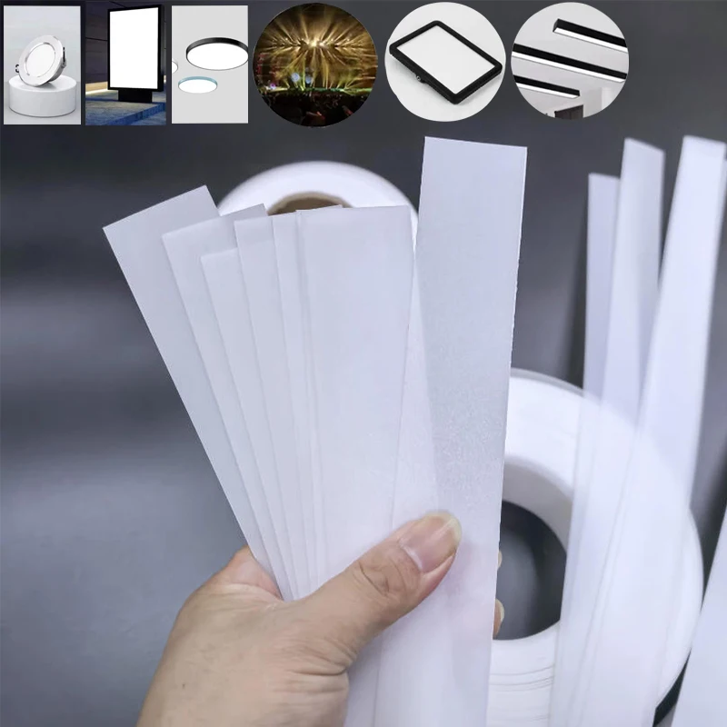 Milky White Flexible PP LED Diffusion Strip,1.0mm Thick,12.2M,Bendable Frosted Light Transmitting Sheet For Linear Light Strip
