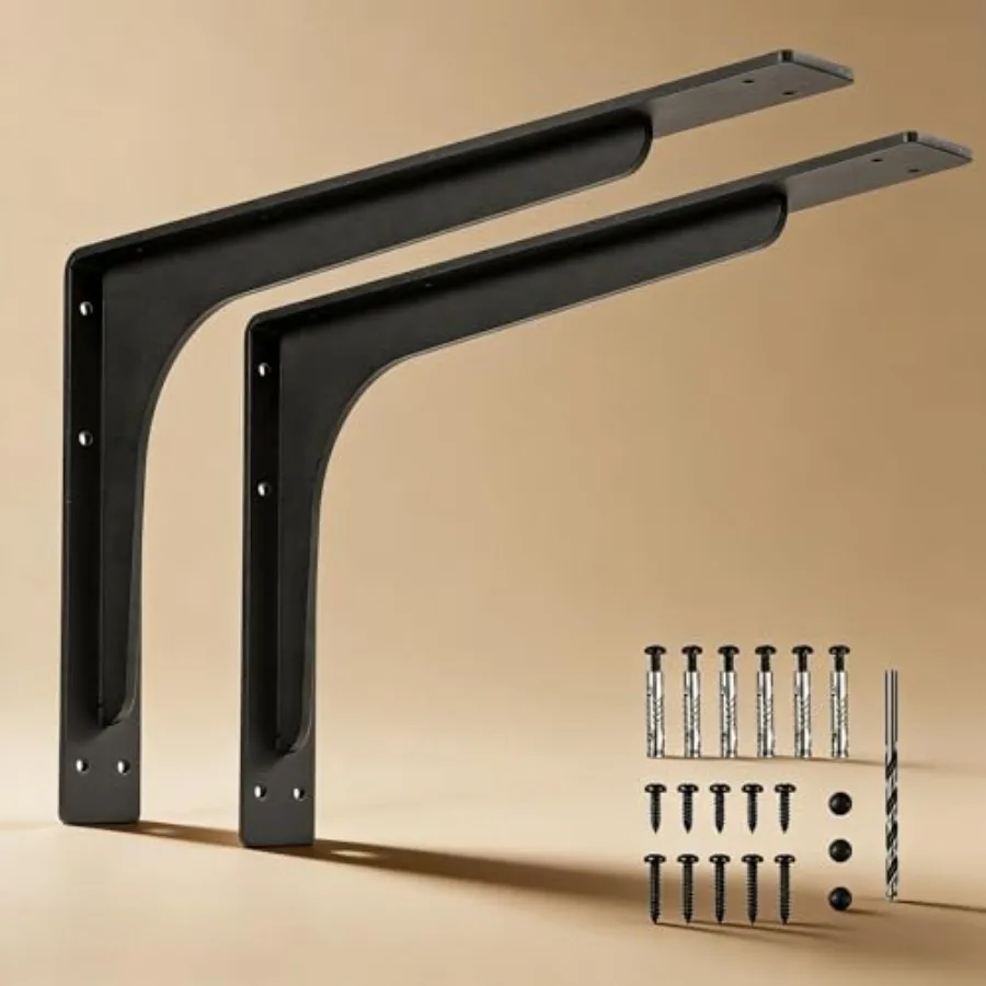 

24 inch x14 inch Shelf Support Bracket Heavy Duty L Shelf Brackets max Load 300lbs Metal Brackets for Shelves Counter Bracket C