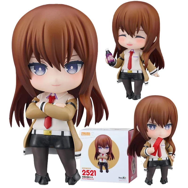 Makise Kurisu Gerbang Steins 10cm # 2521 Figur Aksi Boneka Anime Figur Koleksi Mainan PVC untuk Hadiah Teman