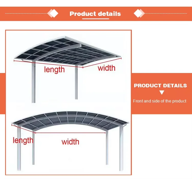 Hot Sale Carports Gazebo Carport Aluminum Kits Aluminum Custom Outdoor Arched Roof Carport Canopy