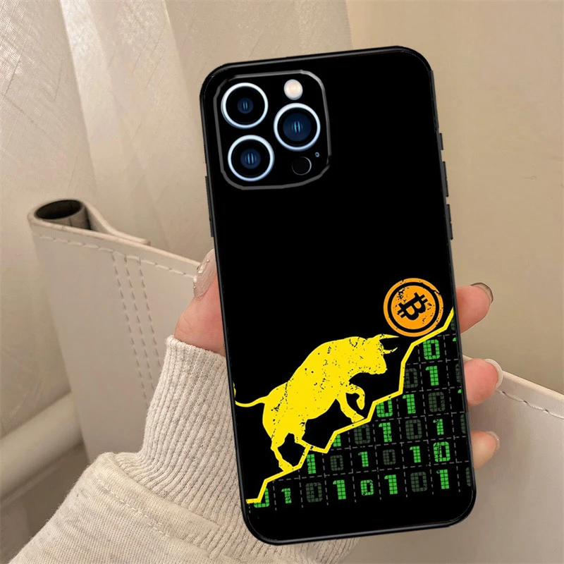 Crypto Currency Bitcoin BTC Phone Case For iPhone 16 15 14 13 12 11 Pro Max XS X XR 7 8 Plus 12 13 Mini Back Cover