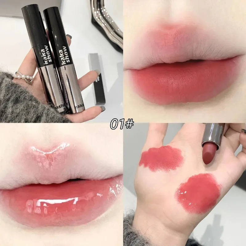 Rouge à Lèvres à Double Tête avec Miroir, Anti-Adhésif, Tasse, Cannelle, Lait, Jules, Brcorporelle, Liquide Imperméable, Teinte, Maquillage Coréen, Cosmétiques, 256