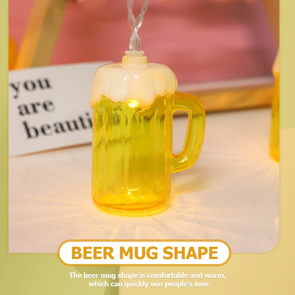 Beer Mug String Lights Decorations Bendable Party Birthday Plastic for Bedroom