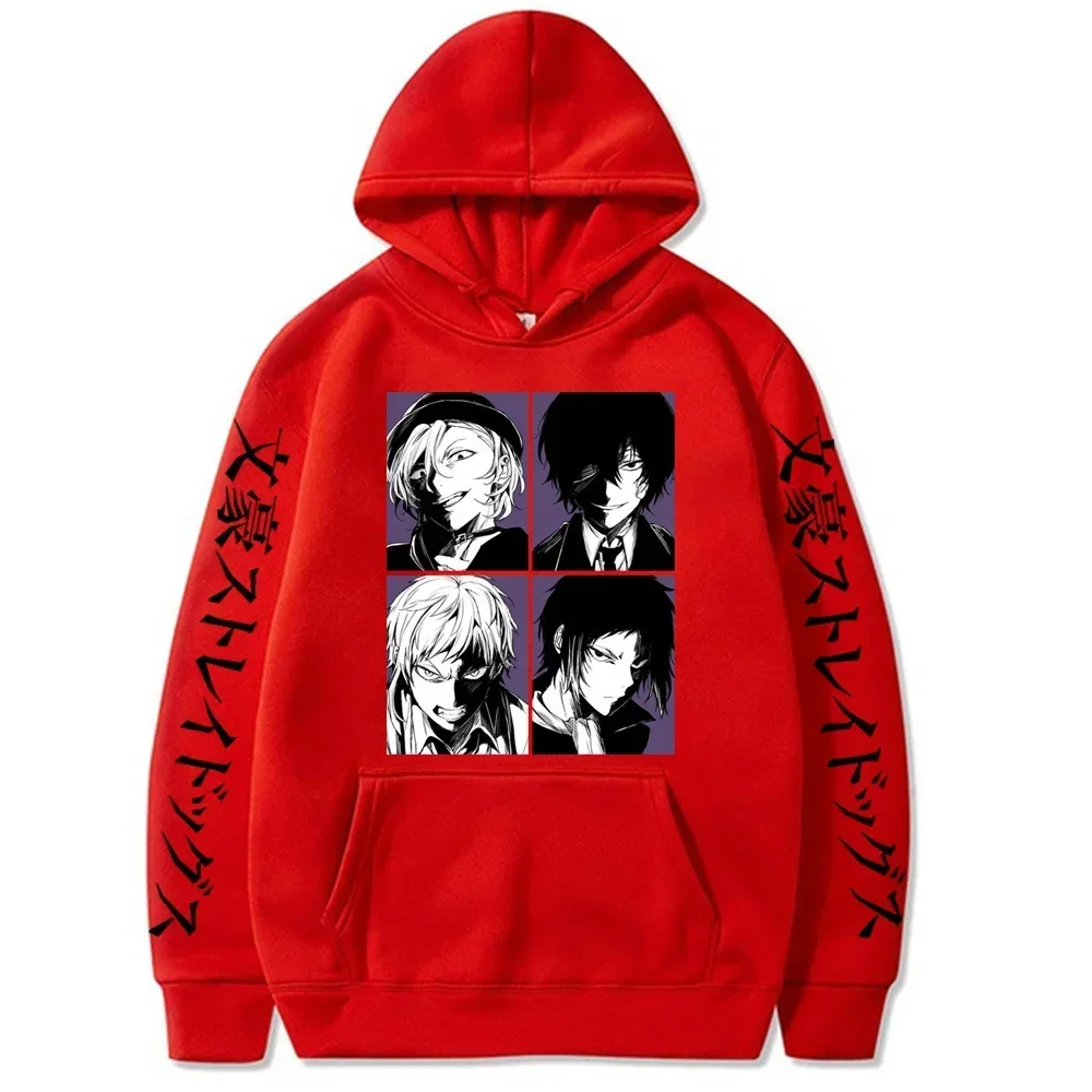 Casual Hoodies Cool Cartoon Streetswear Men Unisex Top Sweatshirt Anime Bungo Stray Dogs Nakajima Atsushi Dazai Osamu hoodies