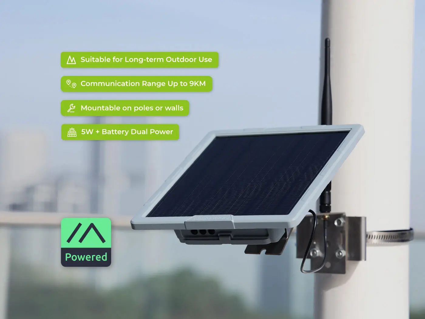 SenseCAP Solar Meshtastic Node 868MHz 915MHz Meshcore P1 Pro XIAO L76K GPS nRF52840 Plus built-in Battery 2dBi Antenna Grove