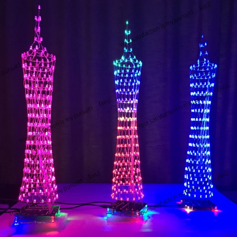 Guangzhou Tower Kit – Assembling Components Colorful LED Lighting of Guangzhou Xiaomaniao Tower, Light Cube Electron