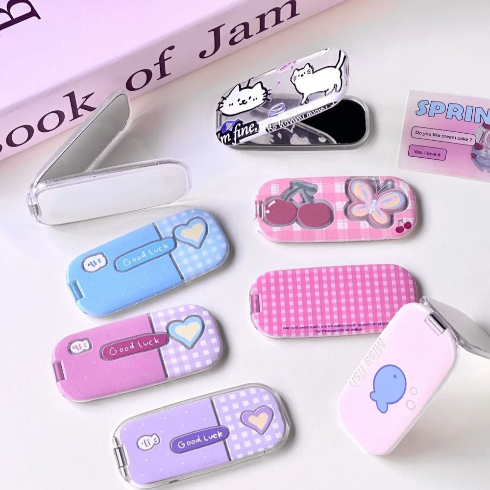 

Cute Heart Mirror Phone Stand Desktop Lazy Holder Creative Dual-Position Universal Desktop Tablet Holder For iPhone For Xiaomi