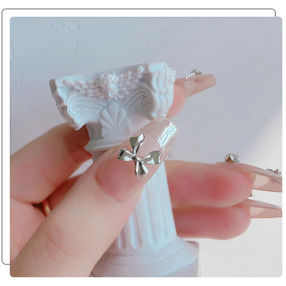 20pcs Alloy Silvery Bow Nail Art Charm Gold Ribbon Rabbit Manicure Decoration 3D Metal Luxury Salon DIY Nail Art Accessories - Image 4