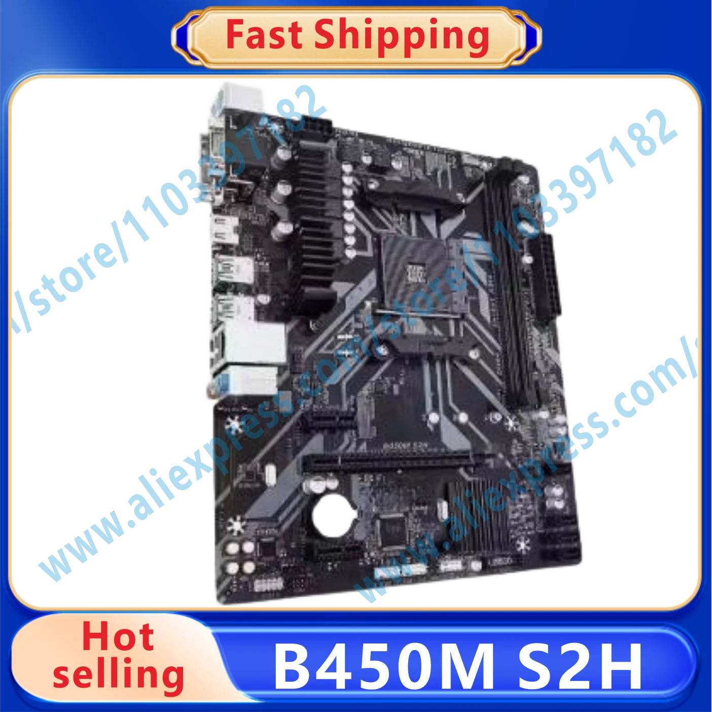 B450M S2H AMD B450 AM4 2xDDR4 DIMM 32 GB PCI-E 3.0 1xM.2 SATA3 USB 3.1 HDMI DVI-D VGA Micro ATX motherboard