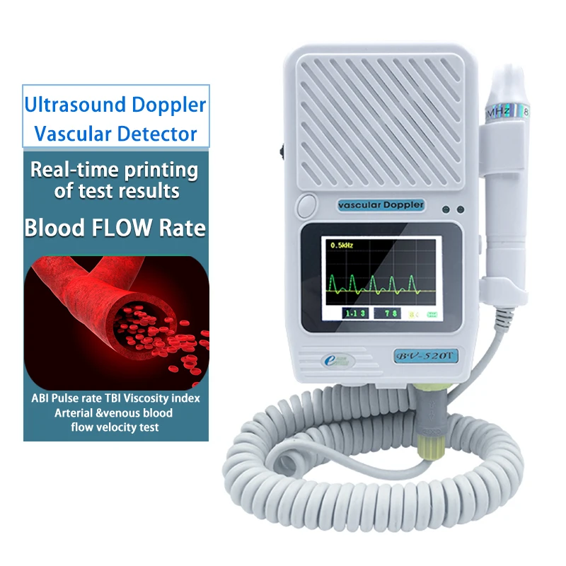 

BESTMAN 2.4 inches TFT for Clinic Hospital BV-520T+ Vasuclar Blood Doppler Detector Blood Velocity Flow Speed With 8Mhz Probe