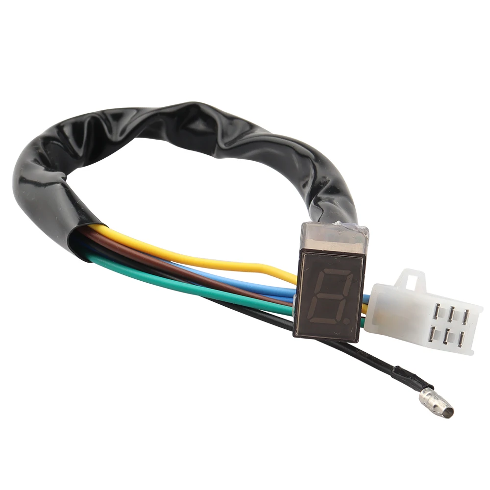 1Pc Universal Motorcycle Digital LED Gear Position Indicator, Motorbike Gear Shift Display with Shift Lever Sensor