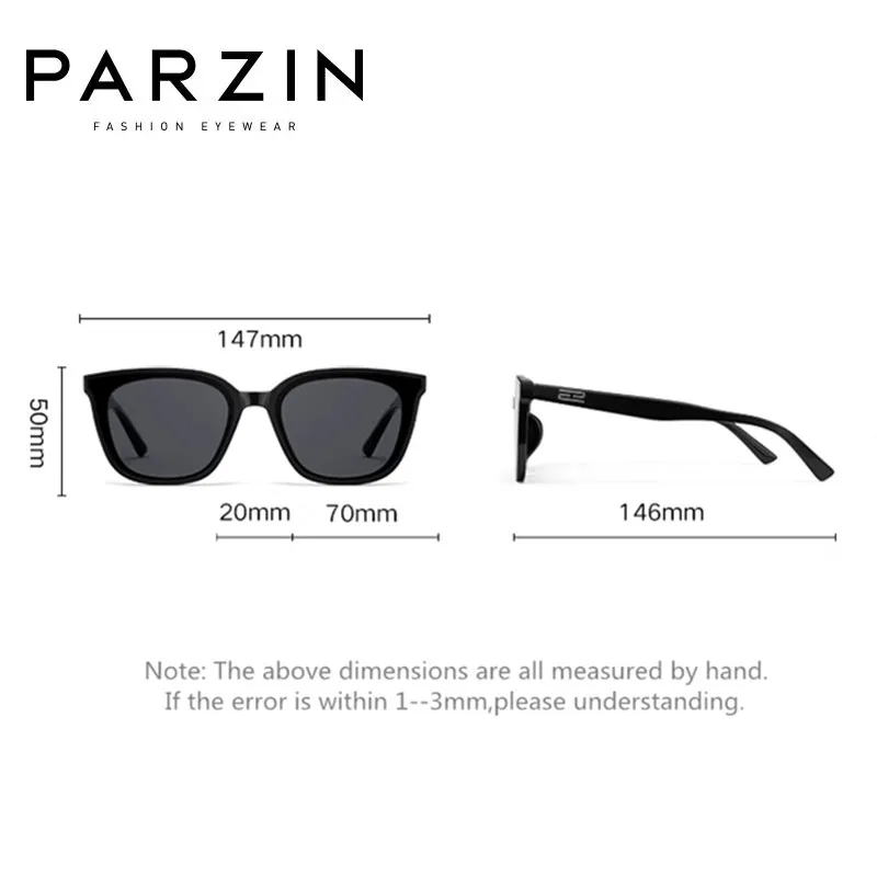 PARZIN Sunglasses Women Men Vintage Rectangle Driving  Sun Glasses Women UV Protection Ladies Eyewear 91693