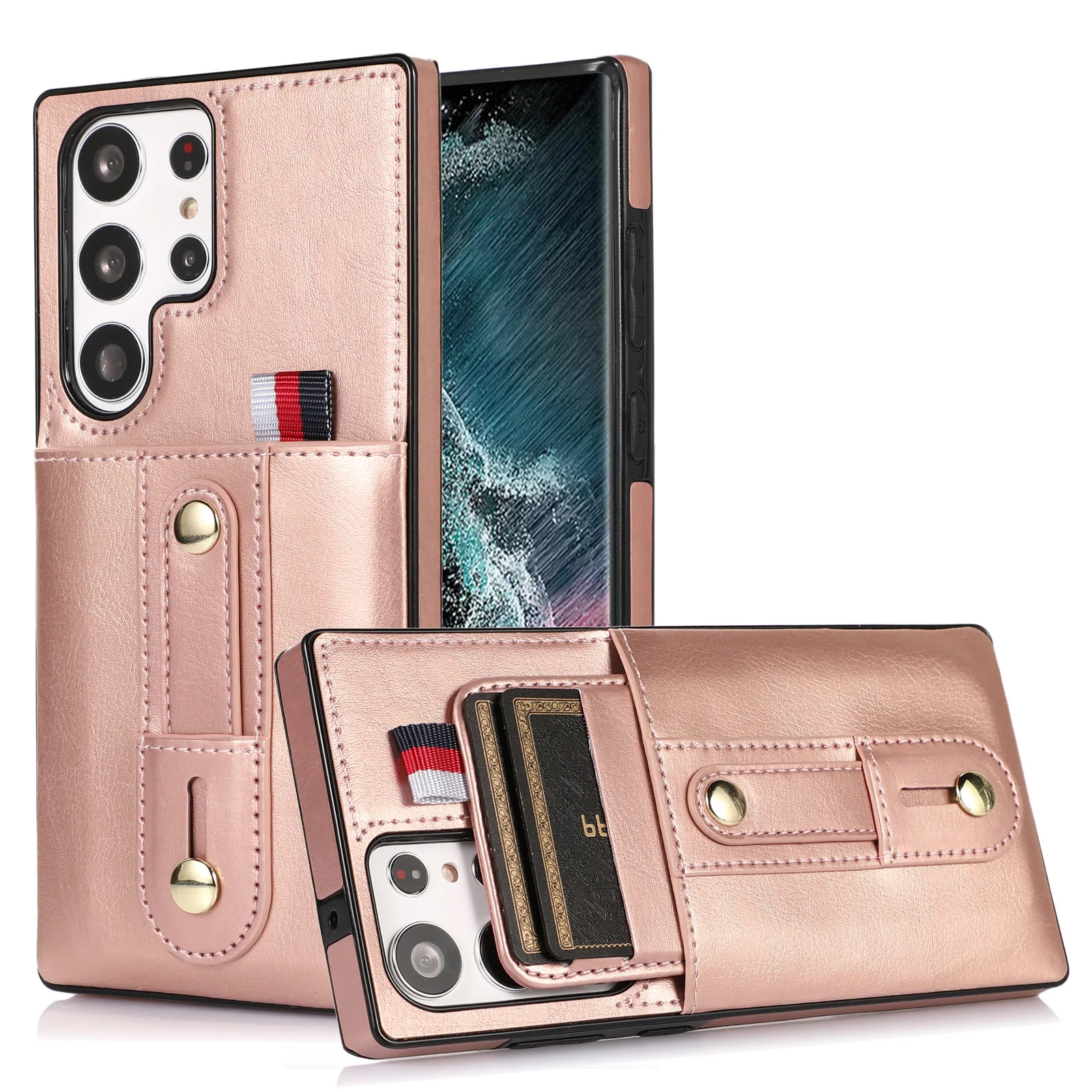 Applicable to Samsung S24ULTRA multi-functional mobile phone artificial leather case, Galaxy protection case, S20FE ring wallet