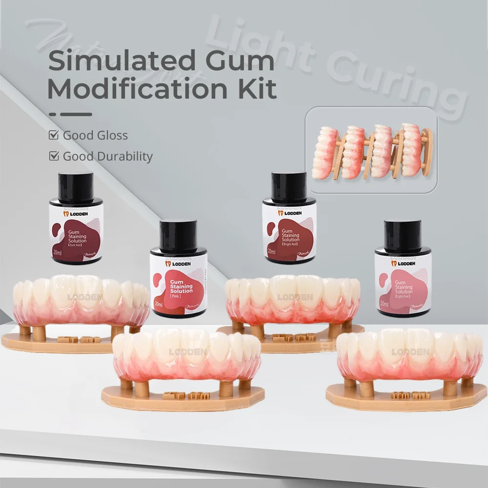 LODDEN Dental Lichthärtende Färbe- und Glasurpaste für alle Keramikmaterialien im Dentallabor, Acryl-Zahnfleisch, Kronen, Simulationsmodifikations-Kit