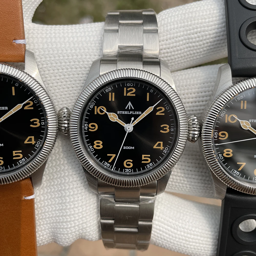 STEELFLIER Offizielle SF741 klassische Quarz-Armbanduhr, Souvenirs, Saphirspiegel, VH31, stumm, 200 m wasserdicht, luxuriöse Leuchtuhr – Detail 4