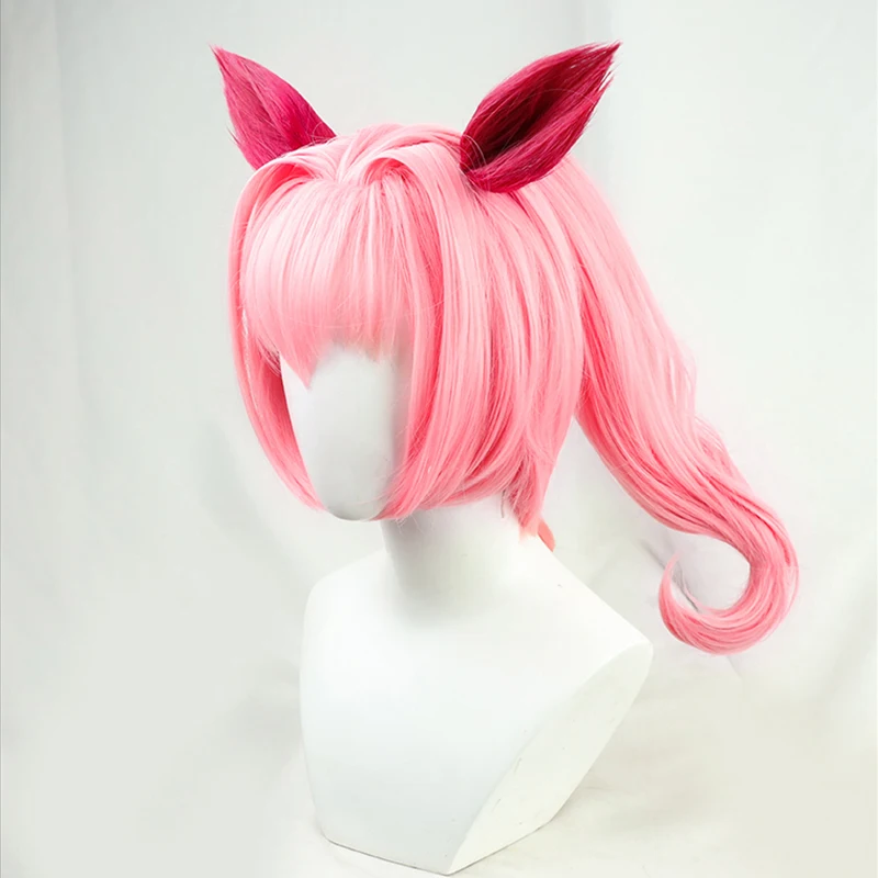 Peruka Cosplay Anime Umamusume Pretty Derby Haru Urara Różowe Włosy Uszy i Ogon Kobiety Dziewczyny Karnawał Halloween Impreza Rekwizyty do Odgrywania Ról