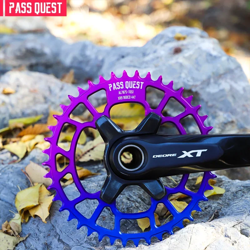 PASS QUEST-Off-Standard 96BCD for MTB Bike Narrow Wide Chainwheel Round Two-Color gradient M7000 M8000 M9000-30-48T