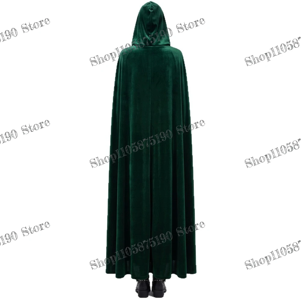 Movie Superhero Latverian Witch Cosplay Costume Adult Dark Green Long Dress Waist Belt Halloween Carnival Party Outfit